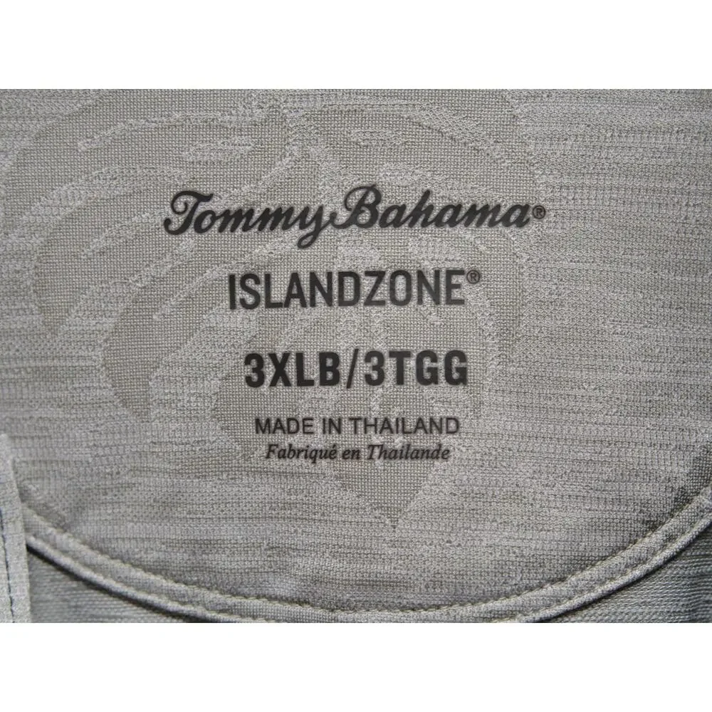 NWT Tommy Bahama Men 3XLBMonstera Fade IslandZone 1/2Zip Pullover Ultimate Gray